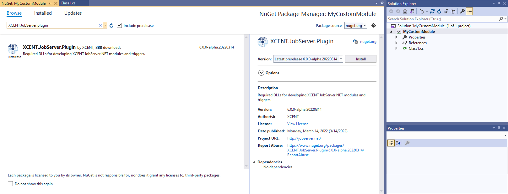 Add the JobServer.NET Plugin DLL to your project
